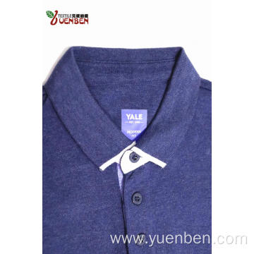 65%Poly 35%Cotton Melange Jersey With Jacquard Collar Shirt